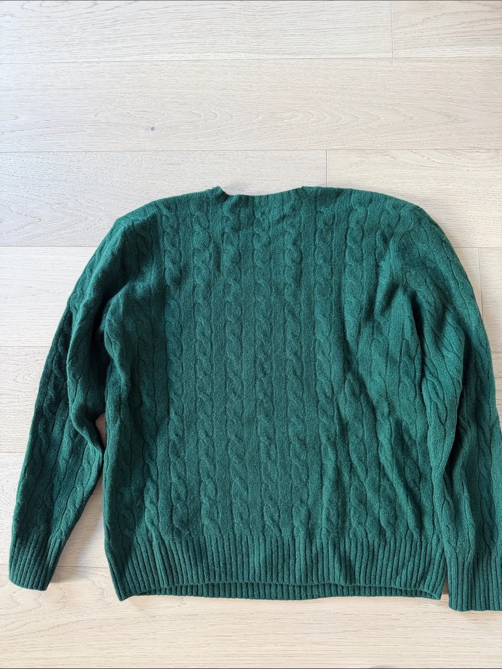 Polo by Ralph Lauren Forest Green Cable Knit Crewneck Sweater - Picture 3 of 4